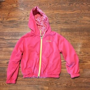 Pink Platinum Brand Girls Hot Pink Reversible Leopard Coat Jacket EUC